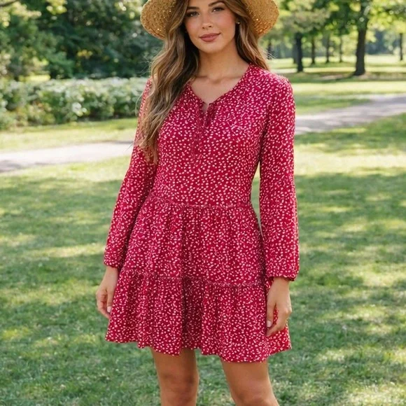 Rails Everly Mini Dress Red Daisy Floral Carmine Size XXS NWT - Picture 1 of 9